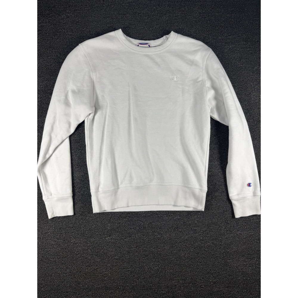 Vintage 90s‎ Champion Sweatshirt Blank Crewneck White Sz L